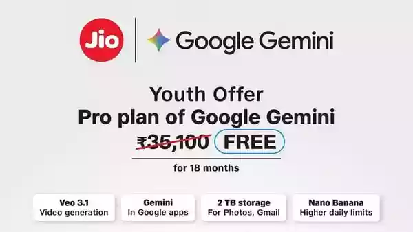 Reliance Jio has begun offering its users complimentary access to Google AI Pro for 18 months, marking the latest development in its partnership with the