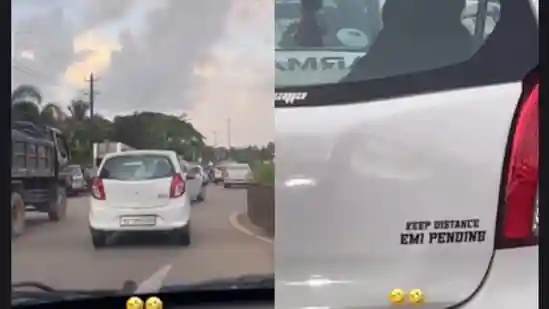 A video showing a car sticker with a humorous message has gone viral on social media, drawing widespread reactions from users. The clip
