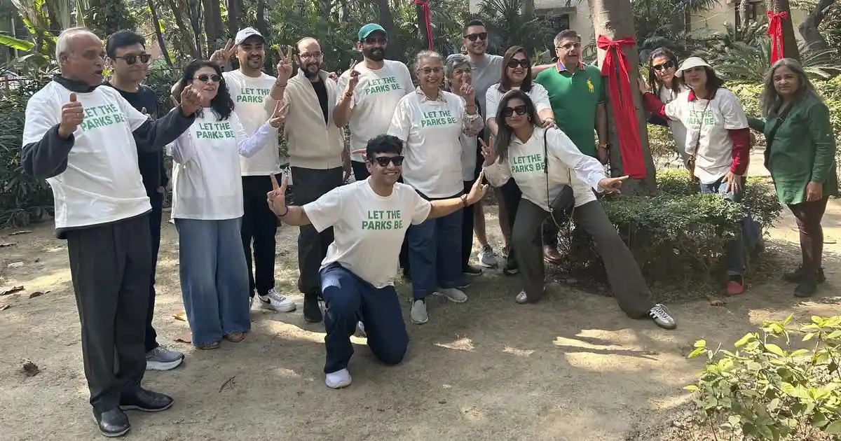 On Sunday, scores of Noida residents gathered in a park to protest against the Uttar Pradesh government’s move to allot a part of the park for the