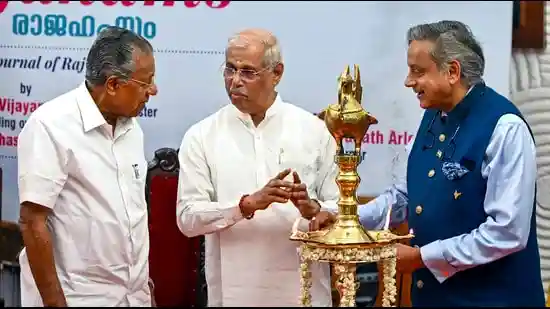 Kerala chief minister Pinarayi Vijayan on Sunday released the inaugural edition of Rajahams, the quarterly publication of the state Raj Bhavan, and underlined that his administration need not share all the views expressed in the magazine. Vijayan visited the Raj Bhavan for the event, along with governor Rajendra Arlekar and Congress member of Parliament (MP) Shashi Tharoor, who received the inaugural copy, amid the standoff with the governor's office over several issues including the usage of the portrait of “Bharat Mata” at official events and differences over administration of universities.