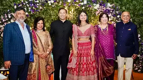Biocon founder Kiran Mazumdar-Shaw was photographed at the wedding reception of her nephew Eric Mazumdar in Bengaluru on Sunday. Eric is the son of her brother
