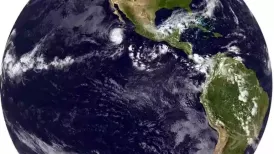 Approximately 4.5 billion years ago, a planet called Theia slammed into the Earth. The impact melted parts of Earth's mantle and sent a massive cloud of debris