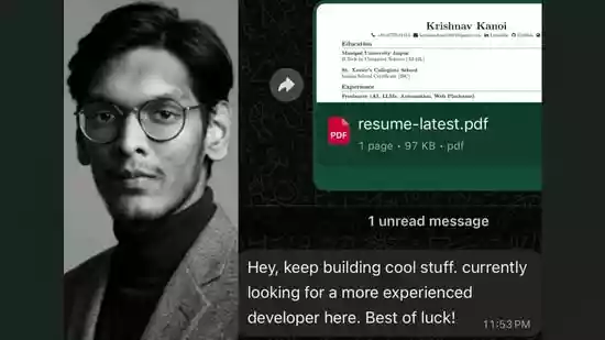 A Kolkata based tech professional has sparked an online discussion after sharing what he described as the fastest rejection he has ever received. Posting on X