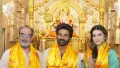 <strong>Tere Ishk Mein cast offered prayers at Pune's famous Shrimant Dagdusheth Halwai Ganpati Temple.</strong> Pune: Kriti Sanon and Dhanush