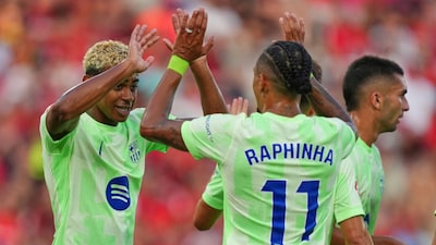 La Liga champions Barcelona began their title defence with a 3-0 win against Mallorca on the road on Saturday as Hansi Flick and Co. got off to a bright start to the campaign. Raphinha, Ferran Torres and Lamine Yamal all got their names on the scoresheet as Mallorca had two players, Manu Morlanes and Vedat Muriqi, sent off in the first half of the game.