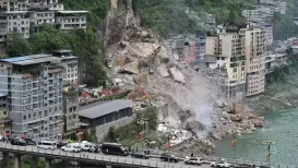 A landslide on Friday (July 17, 2026) in the southwestern Chinese city of Chongqing killed eight people and left 34 missing, burying residential buildings and