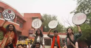 The Left Unity alliance comprising the All India Students' Association, the Students' Federation of India and the Democratic Students' Federation swept the