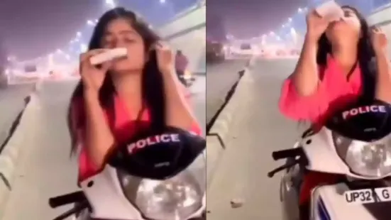 An incident linked to Lucknow has drawn widespread attention online after visuals showed a woman behaving irresponsibly on a public road
