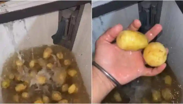 Ludhiana Man Washes Potatoes In Machine