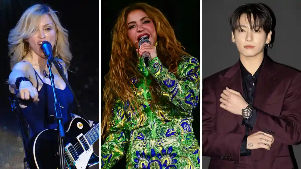Madonna, Shakira and K-pop boy band BTS will co-headline the Super Bowl-style half-time show at this summer's World Cup final. </b> The tournament