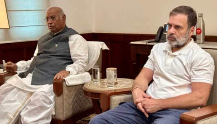 Mallikarjun Kharge and LoP Rahul Gandhi told the J&K Congress leaders and workers that they completely support the restoration of statehood to J&K. J&K Congress said on X, “Congress President Mr @kharge ji and Leader of Opposition Mr @RahulGandhi ji interact with JK Congress leaders and workers at Indira Bhawan today.”