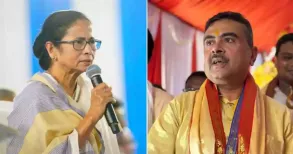 West Bengal Chief Minister Mamata Banerjee and Leader of Opposition Suvendu Adhikari are set to contest against each other again in the 2026 state Assembly