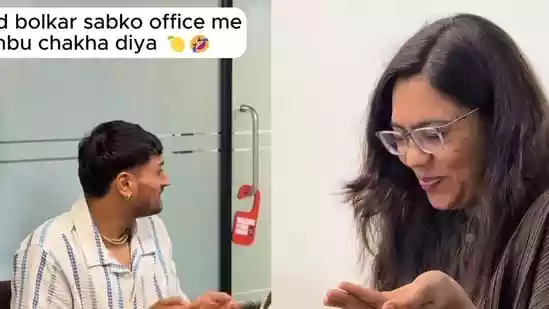 <h4>Man serves lemon juice as prashad in office prank, colleagues’ reactions go viral</h4><h4>A light-hearted office moment captured on