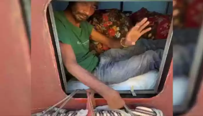 Man Turns Train Toilet To Temporary Bedroom