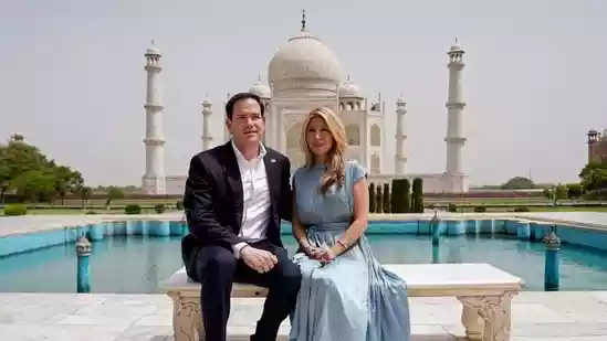 <h4>Marco Rubio visits Taj Mahal in Agra with wife Jeanette | Video</h4><h4>After the Agra visit, he is scheduled to continue his trip to