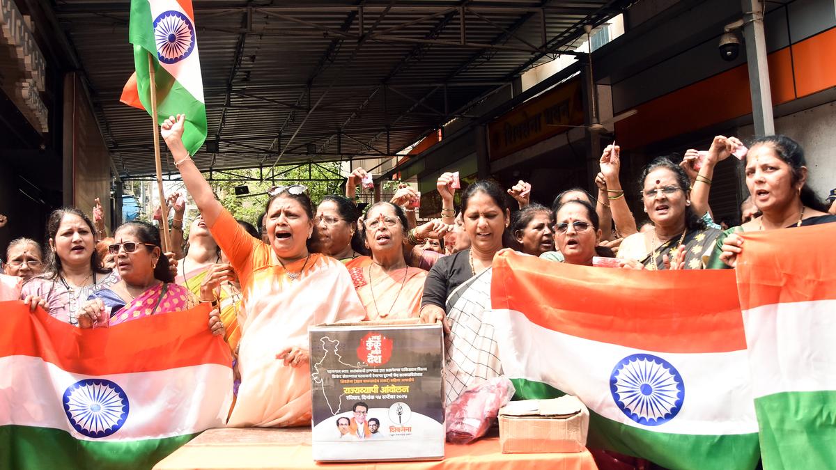 Members of the Shiv Sena (Uddhav Balasaheb Thackeray or UBT) on Sunday (September 14, 2025) raised slogans and destroyed a television set as part of their protests in different parts of Maharashtra against the India-Pakistan Asia Cup cricket match scheduled in Dubai.