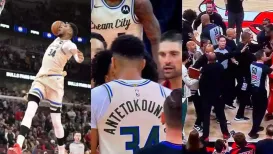 Giannis Antetokounmpo marked his return from injury with 29 points — and one windmill dunk that lit a fuse. Playing his first game since suffering a calf