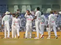 Nahid Rana's career-best 5-40 powered Bangladesh to a commanding 104-run victory over Pakistan in the first test. Chasing 268, Pakistan crumbled to 163 all out