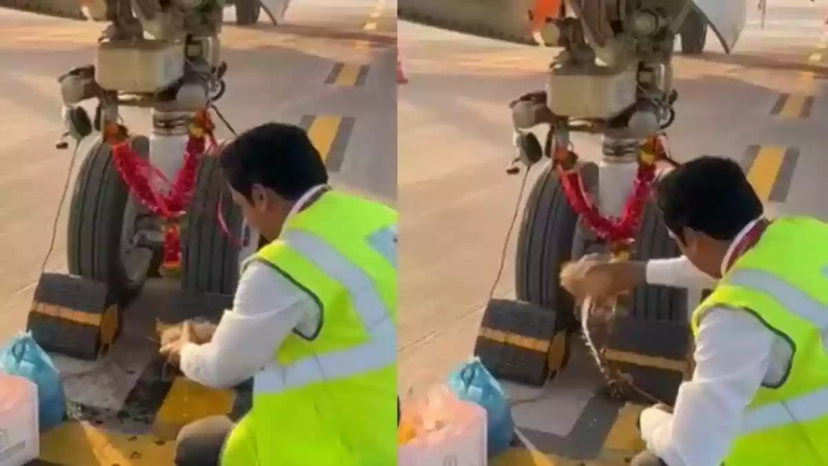 Navi Mumbai Airport Staff Perform Puja Before Maiden Flight