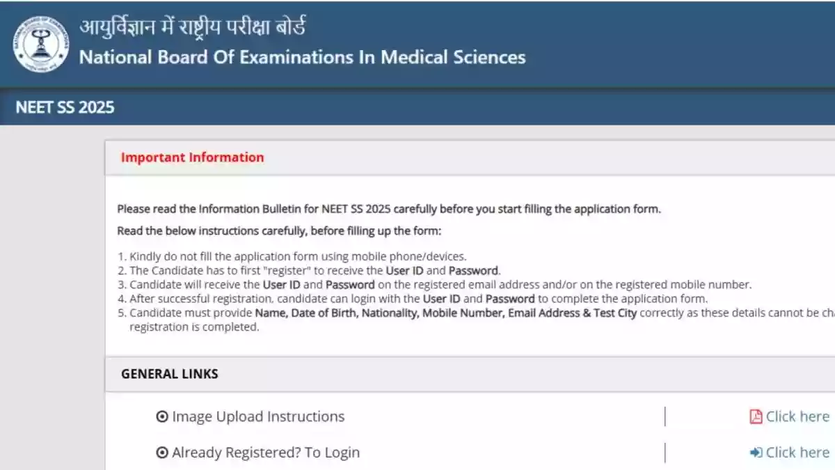NEET SS 2025 Edit Application Window Open Till November 30