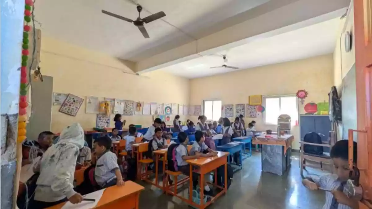 Every morning in Panchet's Zilla Parishad Cluster School, Headmistress Shabana Javed Khan watches the same scene unfold: tiny figures emerging from a shiny