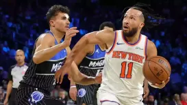 Jalen Brunson put on a show under the bright lights of Las Vegas as the New York Knicks stormed into their first-ever NBA Cup final with a 132-120 win over the
