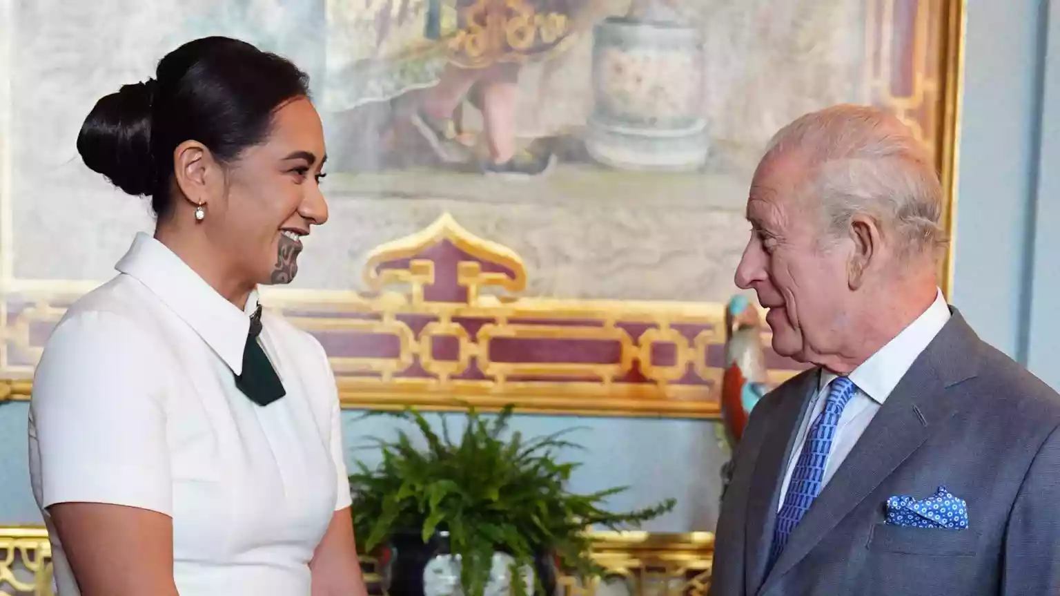 New Zealand's Māori Queen meets King Charles at Buckingham Palace