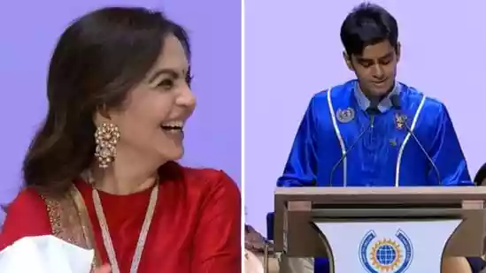 <h4>Nita Ambani left in splits as student slips Mumbai Indians joke into DAIS graduation speech</h4><h4>A Mumbai Indians joke cracked by the