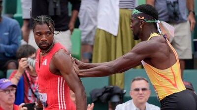 Noah Lyles delivered the day's most significant performance on the track, overtaking Kenny Bednarek for the win and then taunting him. Bednarek responded with a two-handed shove after the finish line, accompanied by heated words and a challenge for a rematch that can't come soon enough.