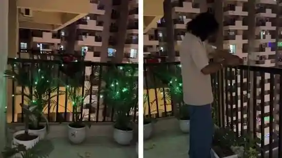Noida bachelors light up balcony for Diwali after going viral for lazy decor