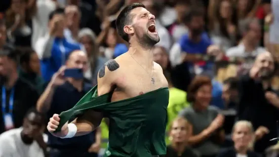 Novak Djokovic became the oldest champion on the ATP Tour when the 38-year-old fought back to defeat Lorenzo Musetti 4-6, 6-3, 7-5