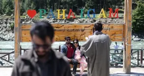For most tourists heading to the picturesque meadows of Pahalgam in Kashmir, the first stop for many years has been a stone-paved pathway built along the banks