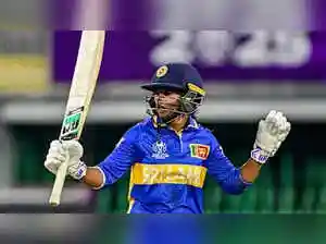 Opting to bat, Nilakshika De Silva's belligerent fifty was the perfect antithesis to skipper Chamari Athapaththu's graceful half-century as Sri Lanka posted a challenging 258 for 6. However, rain lashed the R Premadasa Stadium just before New Zealand began their chase and the match could not resume from that point.Opting to bat, Nilakshika De Silva's belligerent fifty was the perfect antithesis to skipper Chamari Athapaththu's graceful half-century as Sri Lanka posted a challenging 258 for 6. However, rain lashed the R Premadasa Stadium just before New Zealand began their chase and the match could not resume from that point.COLOMBO: Sri Lanka and New Zealand shared points as their Women's World Cup match was abandoned due to persistent rain after a strong batting performance by the hosts here on Tuesday.<br><br>Opting to bat, Nilakshika De Silva's belligerent fifty was the perfect antithesis to skipper Chamari Athapaththu's graceful half-century as Sri Lanka posted a challenging 258 for 6.<br><br>However, rain lashed the R Premadasa Stadium just before New Zealand began their chase and the match could not resume from that point.<br><br>It was a disappointing outcome for Sri Lanka, who remained in search of their first win of the tournament. They looked in control for large parts of the match and had a genuine opportunity to seal victory.<br><br>