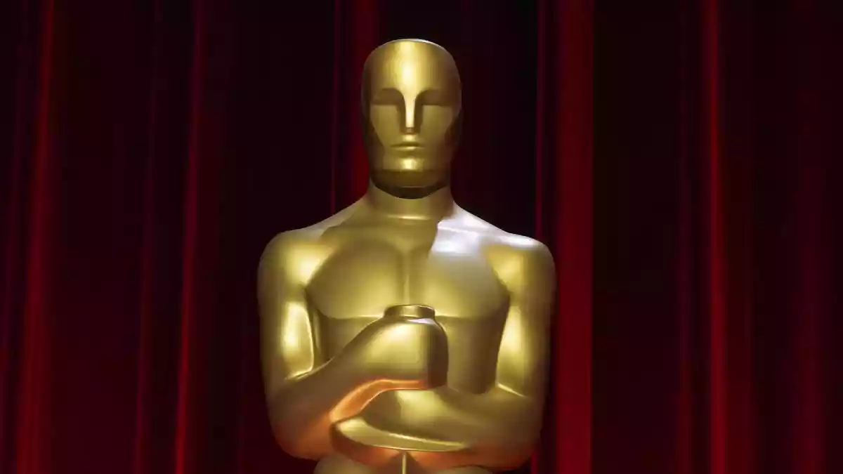 The Oscar statuette belonging to Pavel Talankin, the Russian director who won ​best documentary this year for ‘Mr. Nobody Against Putin’