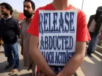 The protesters said many families have been living in uncertainty for years due to alleged enforced disappearances. They described the situation as a 