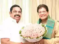 Piyush Goyal met Edappadi K Palaniswami in Chennai. The meeting aimed to finalize the National Democratic Alliance in Tamil Nadu. This comes before Prime