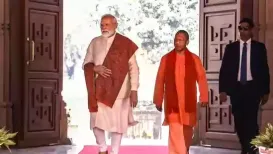 Prime Minister Narendra Modi on Tuesday hoisted the saffron flag atop the Ram Temple in Ayodhya, marking the formal completion of its construction