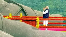 Prime Minister Narendra Modi paid floral tributes to Sardar Patel on his 150th birth anniversary at Gujarat's Statue of Unity. “India pays homage to