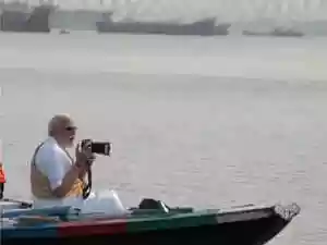 PM Modi takes boat ride on Hooghly river in Kolkata