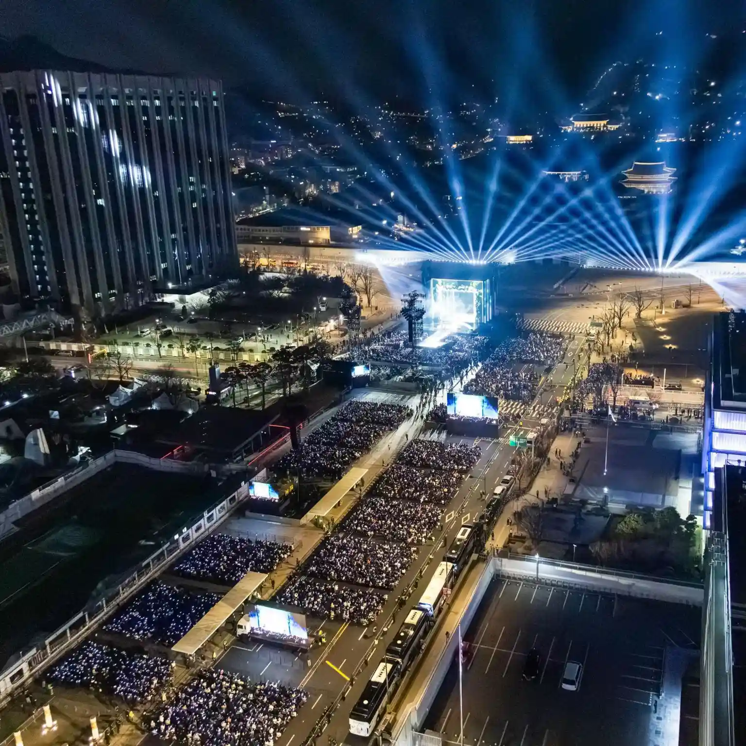 Pop megastars BTS electrify historic centre of Seoul with comeback concert