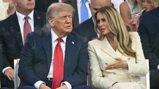 President Donald Trump and First Lady Melania experienced an awkward moment at his military parade, celebrating his birthday and the US Army's anniversary. After President Donald Trump delivered a brief statement to the crowd at his military parade in Washington, DC, on Saturday evening, he and First Lady Melania Trump experienced an awkward moment on stage.