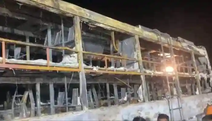 Prime Minister Narendra Modi expressed profound grief over the tragic loss of 20 lives in a horrific bus fire on the Jaisalmer-Jodhpur highway, announcing immediate financial aid for the victims' families. Prime Minister Narendra Modi expressed profound grief over the tragic loss of 20 lives in a horrific bus fire on the Jaisalmer-Jodhpur highway, announcing immediate financial aid for the victims' families.Prime Minister Narendra Modi expressed profound grief over the tragic loss of 20 lives in a horrific bus fire on the Jaisalmer-Jodhpur highway, announcing immediate financial aid for the victims' families. Prime Minister Narendra Modi expressed profound grief over the tragic loss of 20 lives in a horrific bus fire on the Jaisalmer-Jodhpur highway, announcing immediate financial aid for the victims' families. In a heartfelt statement on X, the PM's office wrote: 