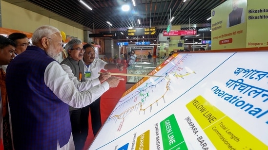 Prime Minister Narendra Modi inaugurated multiple metro railway projects in Kolkata on Friday and emphasised that India now has the third largest metro network in the world. The Prime Minister said the projects showed that the government is working for the development of every city as India is moving towards becoming the third-largest economy. He said the projects reflected the government's commitment to urban development and green mobility.