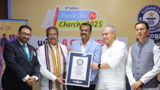 Prime Minister Narendra Modi's flagship initiative, Pariksha Pe Charcha (PPC), which has been successfully organised by the Ministry of Education in collaboration with MyGov since 2018, has been conferred with the Guinness World Record for the 