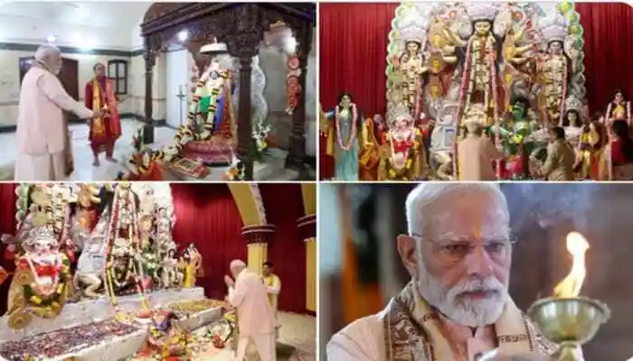Prime Minister Narendra Modi's presence at the pandal, organised by the CR Park Durga Puja Cooperative Society, drew thousands of devotees and onlookers, many of whom described the moment as “historic”. New Delhi: In a rare and symbolic gesture, Prime Minister Narendra Modi immersed himself in the festive spirit of Maha Ashtami by visiting Chittaranjan Park, the cultural heartland of Delhi's Bengali community, to participate in the Durga Puja celebrations. The visit, marked by spiritual reverence and cultural camaraderie, was hailed as a moment of national unity and cultural inclusivity.