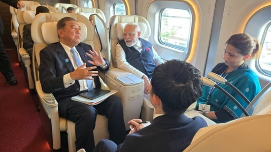 Prime Minister Narendra Modi took a bullet train ride with his Japanese counterpart Shigeru Ishiba on the second day of his visit to Japan on Saturday and met with Indian train drivers currently training at East Japan Railway Company. Both the Prime Ministers are heading to Japan's Sendai city.