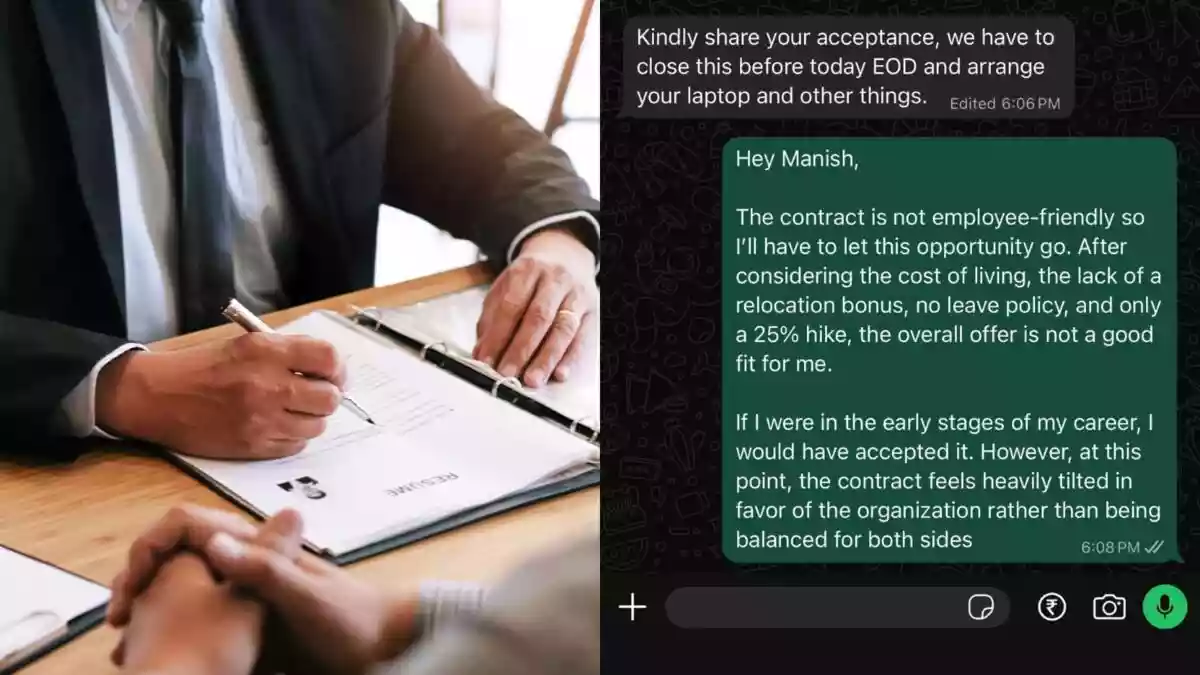 In a time when people are struggling to find jobs, a ₹72 LPA offer would have been accepted with a celebratory LinkedIn post, a mandatory family dinner