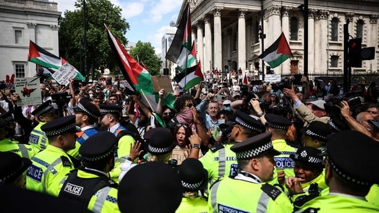 Pro-Palestinian activists charged with damaging planes at UK air base are held in custody Four pro-Palestinian protesters were held in custody Thursday after their first appearance in a London court on charges they damaged two Royal Air Force planes with red paint and crowbars.