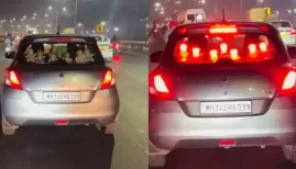 In a bizarre and hilarious sight, a Pune man's car lined with seven creepy dolls has gone viral, urging netizens to dub it ‘Tatya Vinchu's ride