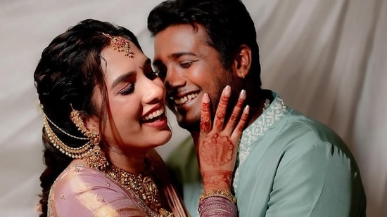 Rahul Sipligunj, winner of Bigg Boss Telugu 3 and the singer of the Oscar-winning song Naatu Naatu from RRR, is engaged. The singer posted the first pictures of his engagement on social media, calling his fiancée Harinya Reddy his forever. Take a look.